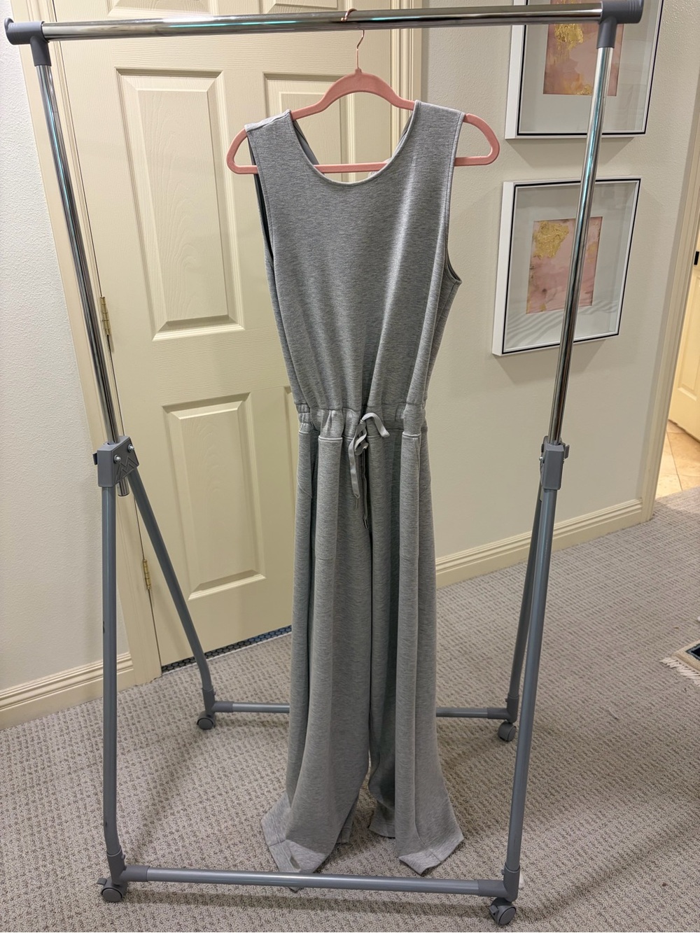 SPANX Sleeveless Wide-Leg Jumpsuit in Light Gray - Picture 2 of 4